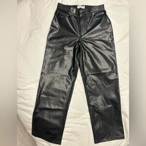 Abercrombie Curve Love Black Faux Leather High Rise Loose Pants